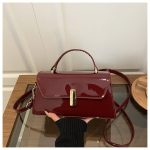Glossy Shoulder Bag for Women | Small PU Handbag DD429 - Image 4