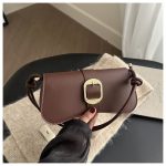 Small Shoulder Bag for Women | Button Cover PU Handbag DD428 - Image 5
