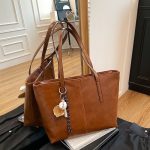 Large Tote Bag for Women | Spacious PU Handbag with Ornament DDT11 - Image 2