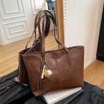 Large Tote Bag for Women | Spacious PU Handbag with Ornament DDT11 - Image 4