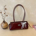 Small Shoulder Bag for Women | Lightweight PU Handbag with Bow Charm DD440 - Image 5