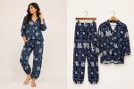 Women's Printed Cotton Co-ord Set (Navy Blue) - Image 3