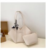 V-Shape Tote Bag for Women | Spacious PU Handbag with Scarf RRM203 - Image 2